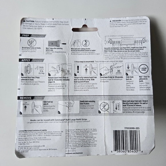 3M Command Oil Rubbed Bronze Curtain Rod Hook (2-Pack) - 1 Each - Picture 2 of 4